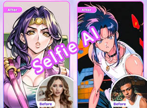 AI艺术照片编辑神器：Selfie AI一键生成二次元/卡通/漫画/动漫图（解锁专业版）