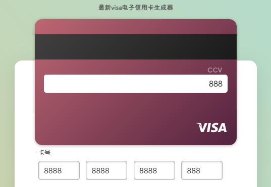 最新JQ版Visa电子信用卡在线生成器HTML源码（仅供娱乐测试）第2张
