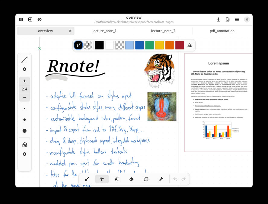 免费开源的草图手绘、涂鸦、手写标注笔记软件-Rnote 跨平台支持第1张